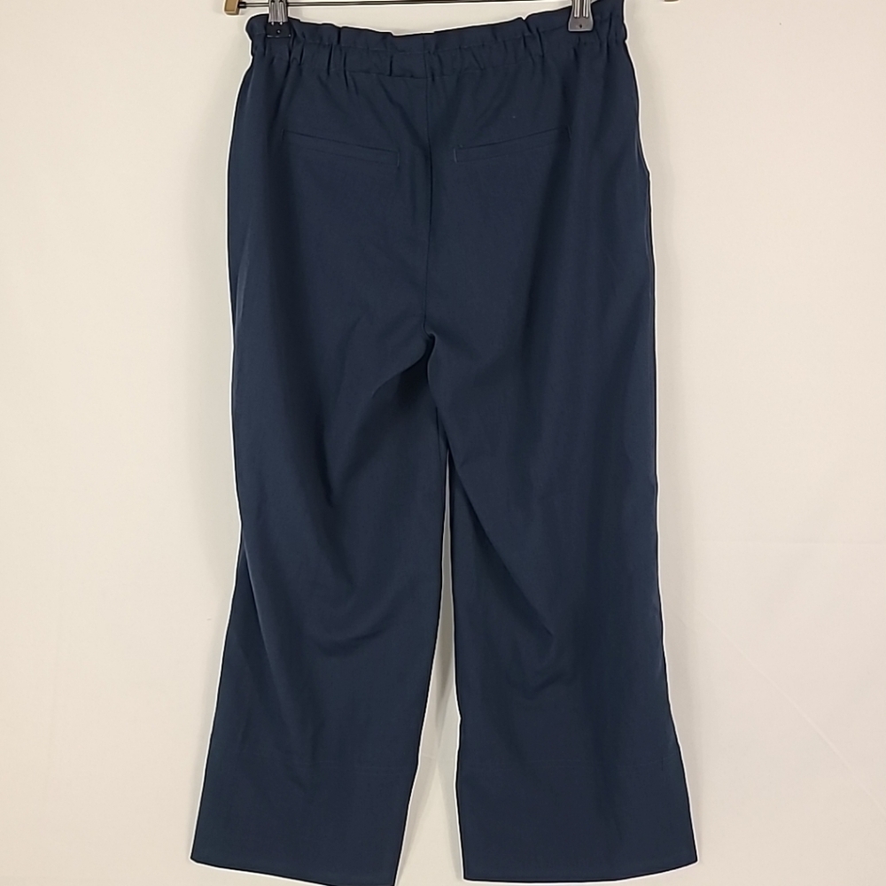 Liverpool Pull On Wide Leg Navy Blue Drawstring Pants Pockets Sz Small Petite - Picture 6 of 7